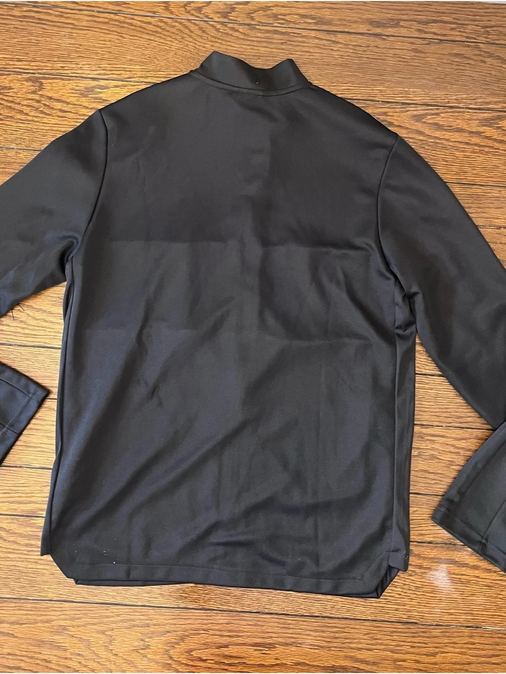 adidas Black Full-Zip Performance Jacket with White Stripes